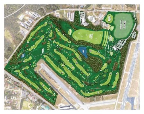 Maejo course layout, all eighteen holes from above