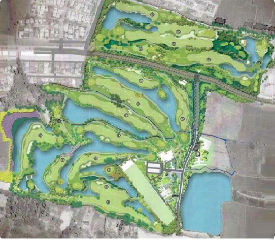 North Hill Chiang Mai course layout, all eighteen holes from above